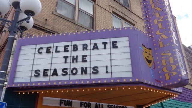 Theatrical Shop Celebrate the Season billboard - fun for all seasons