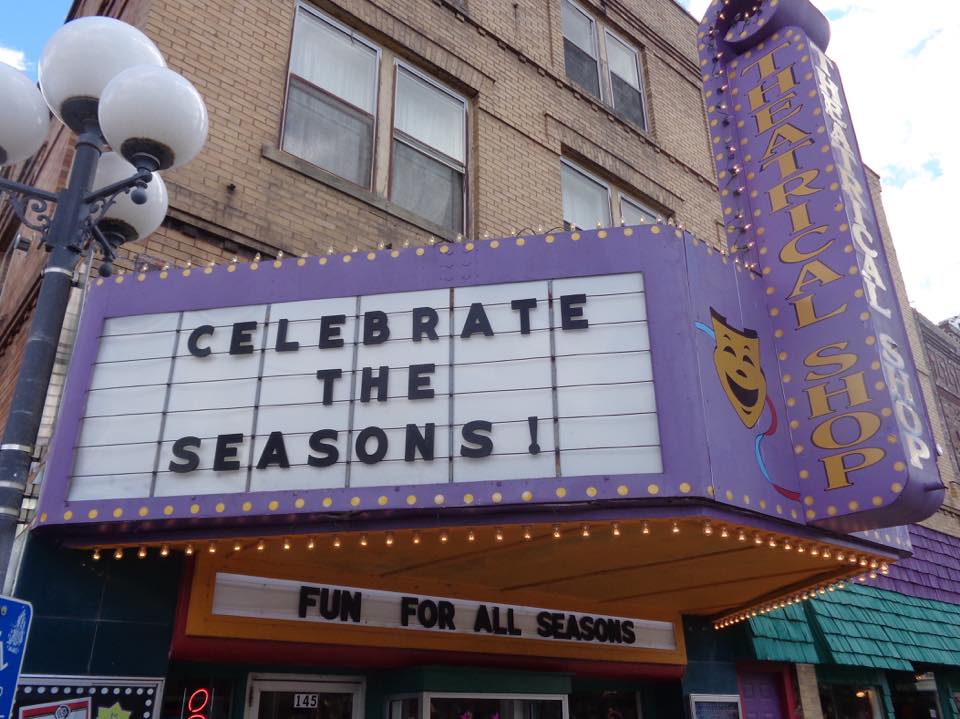 Theatrical Shop Celebrate the Season billboard - fun for all seasons