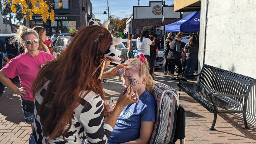 face painting at the pumpkin walk