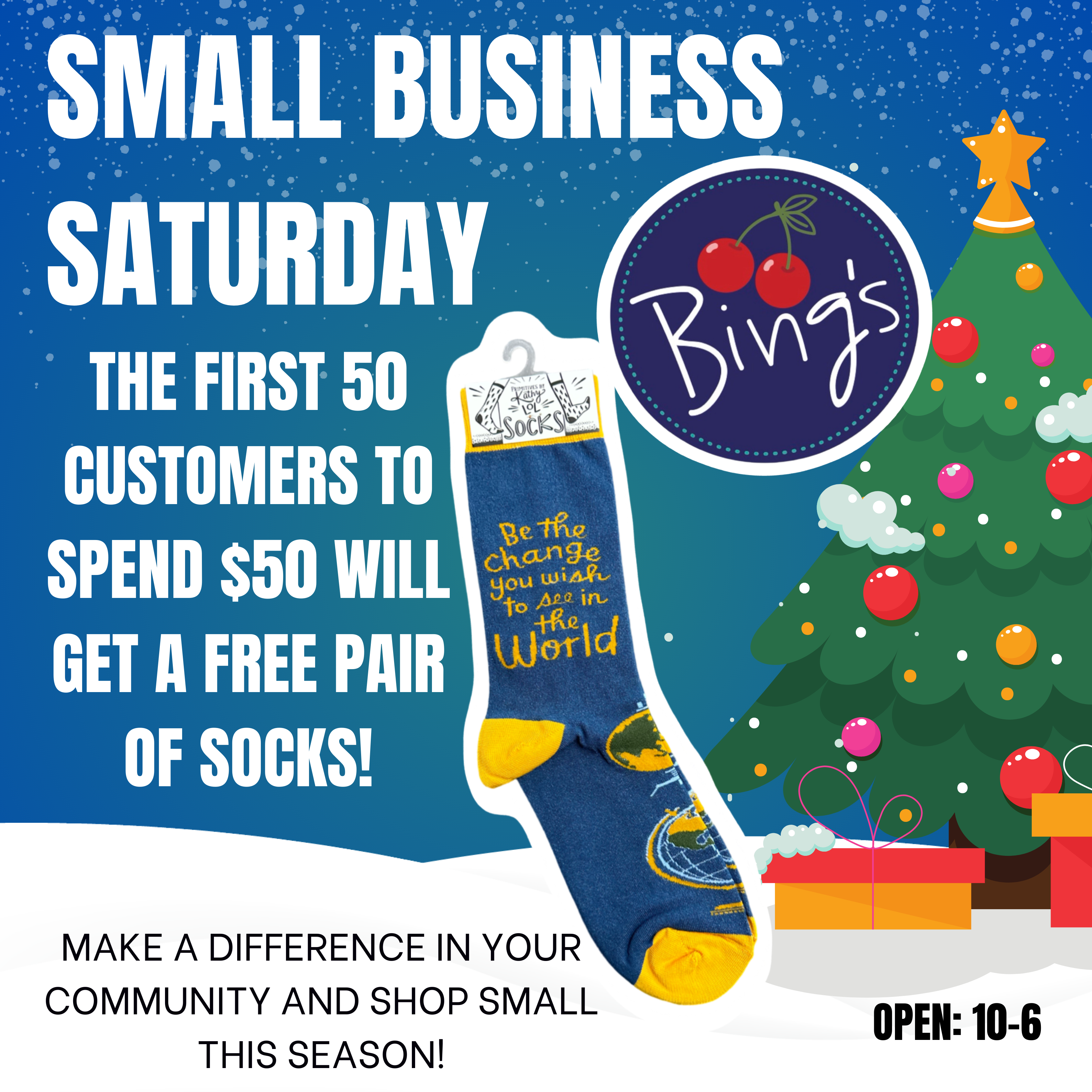 bing's small business Saturday ad with free socks