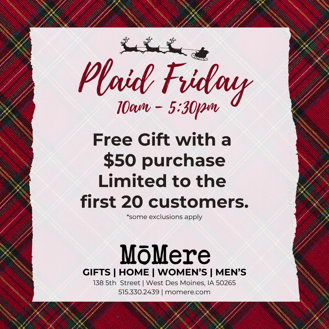 MoMere plaid friday ad