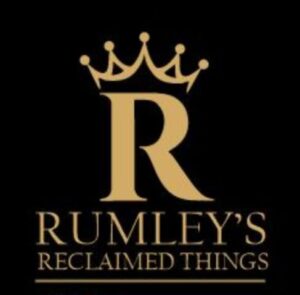 rumley's reclaimed things logo gold letters on crown