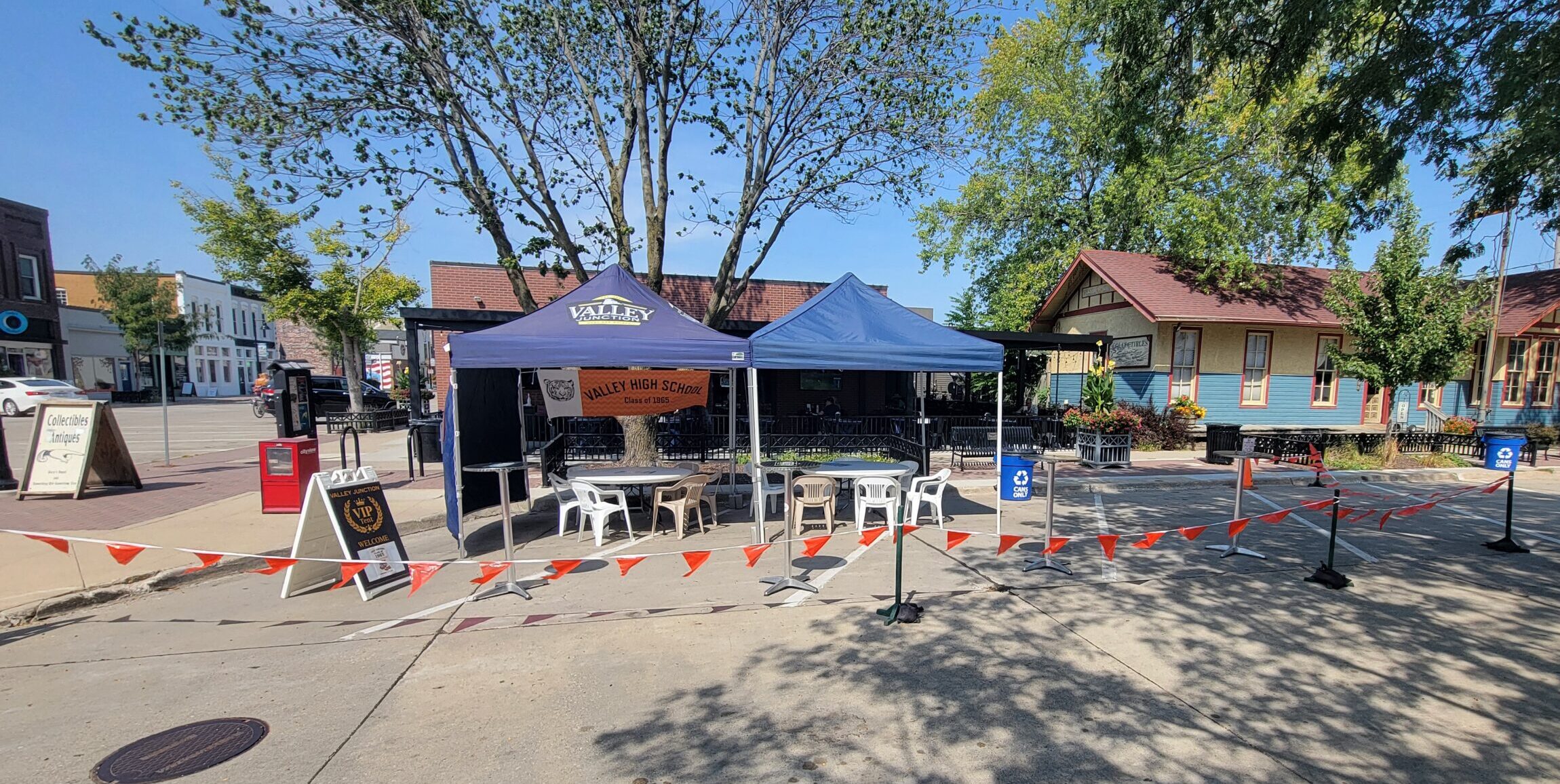 Vip tent at the valley junction farmers market and music in the junction