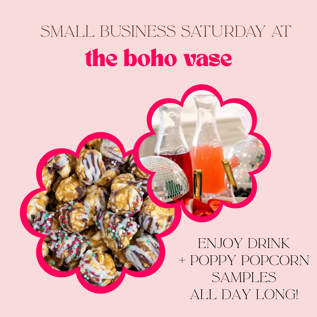 the boho vase small business saturday ad